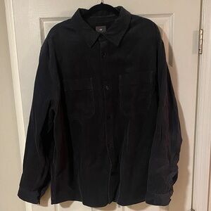 H&M Men's Dark Navy Blue Corduroy Shirt Jacket Shacket XXL